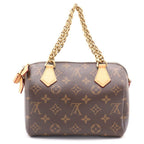 Louis Vuitton Monogram Speedy Chain 20 2-Way Boston Bag Brown Leather Gold — view 2