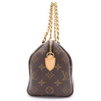 Louis Vuitton Monogram Speedy Chain 20 2-Way Boston Bag Brown Leather Gold — view 3