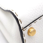 Fendi Peekaboo Selleria Mini 2-Way Shoulder Bag White Leather Gold — view 6