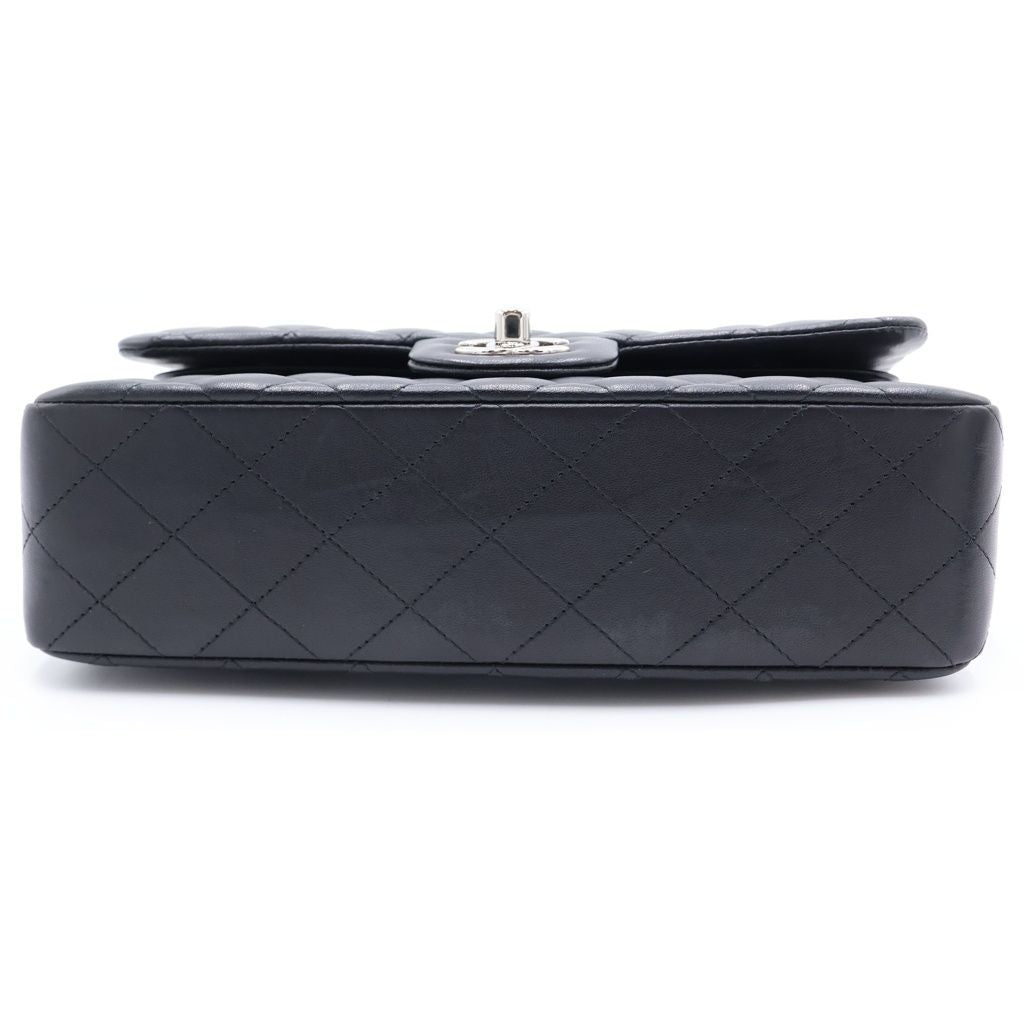 Chanel Quilted 23 Double Flap Chain Shoulder Bag Lambskin Silver Stand — view 4
