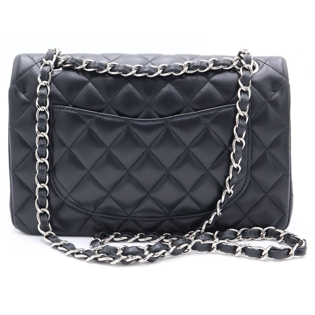 Chanel Quilted 23 Double Flap Chain Shoulder Bag Lambskin Silver Stand — view 2