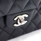Chanel Quilted 23 Double Flap Chain Shoulder Bag Lambskin Silver Stand — view 7