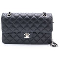 Chanel Quilted 23 Double Flap Chain Shoulder Bag Lambskin Silver Stand