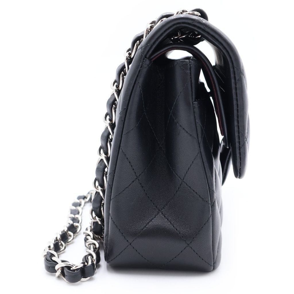 Chanel Quilted 23 Double Flap Chain Shoulder Bag Lambskin Silver Stand — view 3