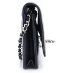 Chanel Quilted Chain Wallet Shoulder Bag Caviar Leather Silver Stand — view 3