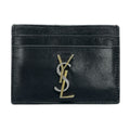 Saint Laurent Paris Card Case Black Gold Silver Leather