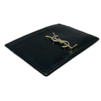 Saint Laurent Paris Card Case Black Gold Silver Leather — view 7