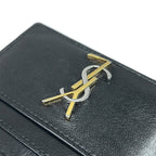 Saint Laurent Paris Card Case Black Gold Silver Leather — view 6