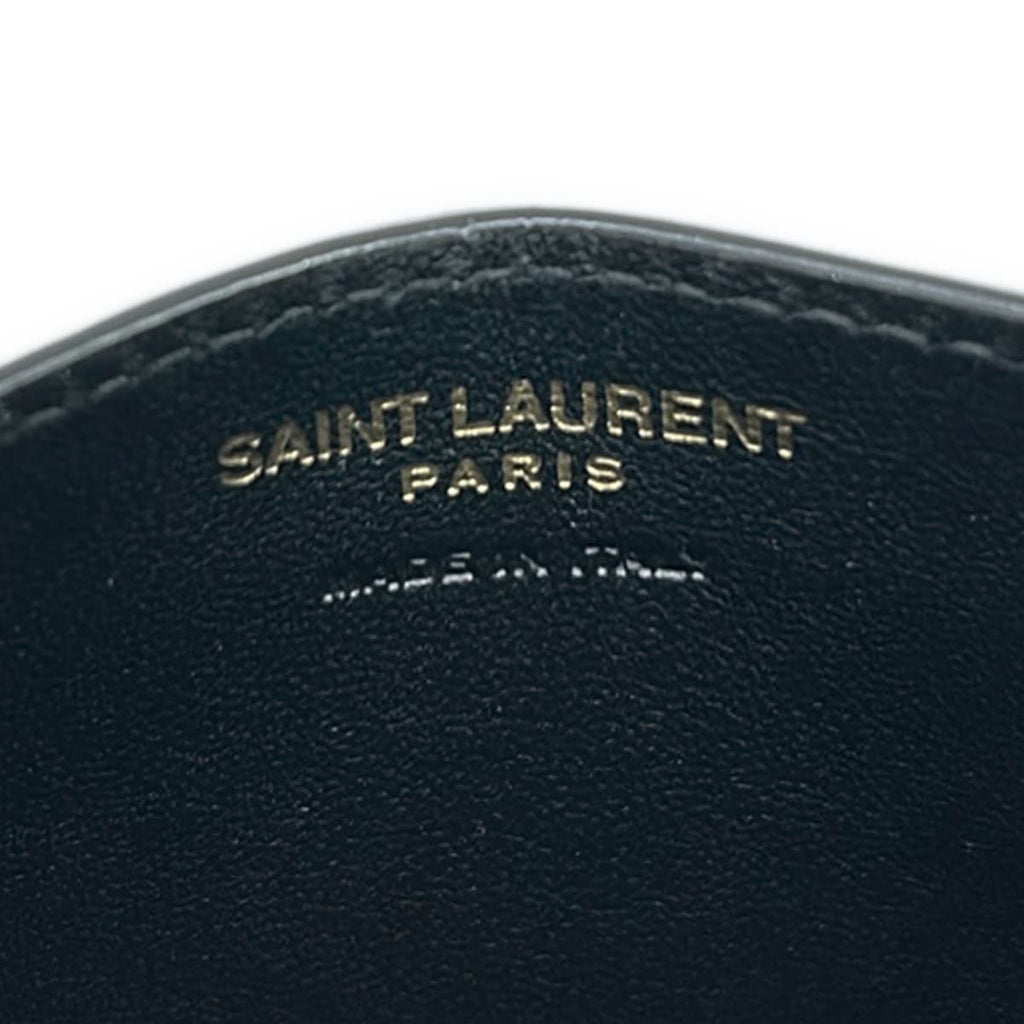 Saint Laurent Paris Card Case Black Gold Silver Leather — view 4