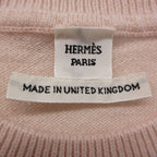 Hermes Knit Lift Cashmere Sweater Long Sleeve Crew Neck Pullover Top Pink — view 3