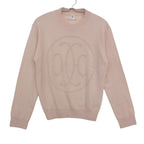 Hermes Knit Lift Cashmere Sweater Long Sleeve Crew Neck Pullover Top Pink
