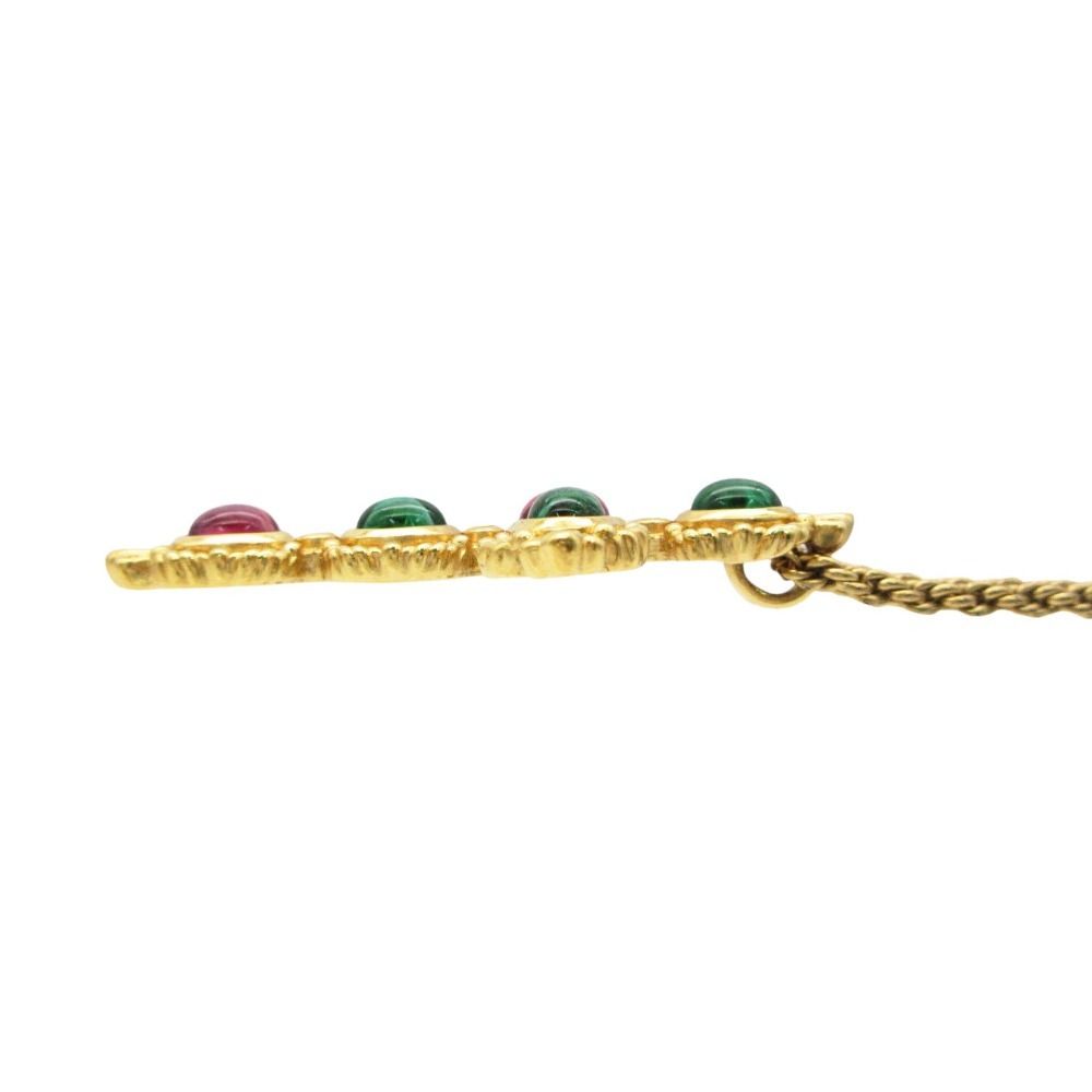 Dior Dio Necklace Color Strike Cross Pendant Longchain Gold — view 5