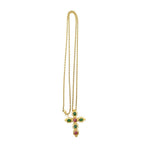Dior Dio Necklace Color Strike Cross Pendant Longchain Gold — view 8