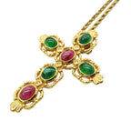 Dior Dio Necklace Color Strike Cross Pendant Longchain Gold — view 6