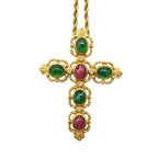 Dior Dio Necklace Color Strike Cross Pendant Longchain Gold — view 2