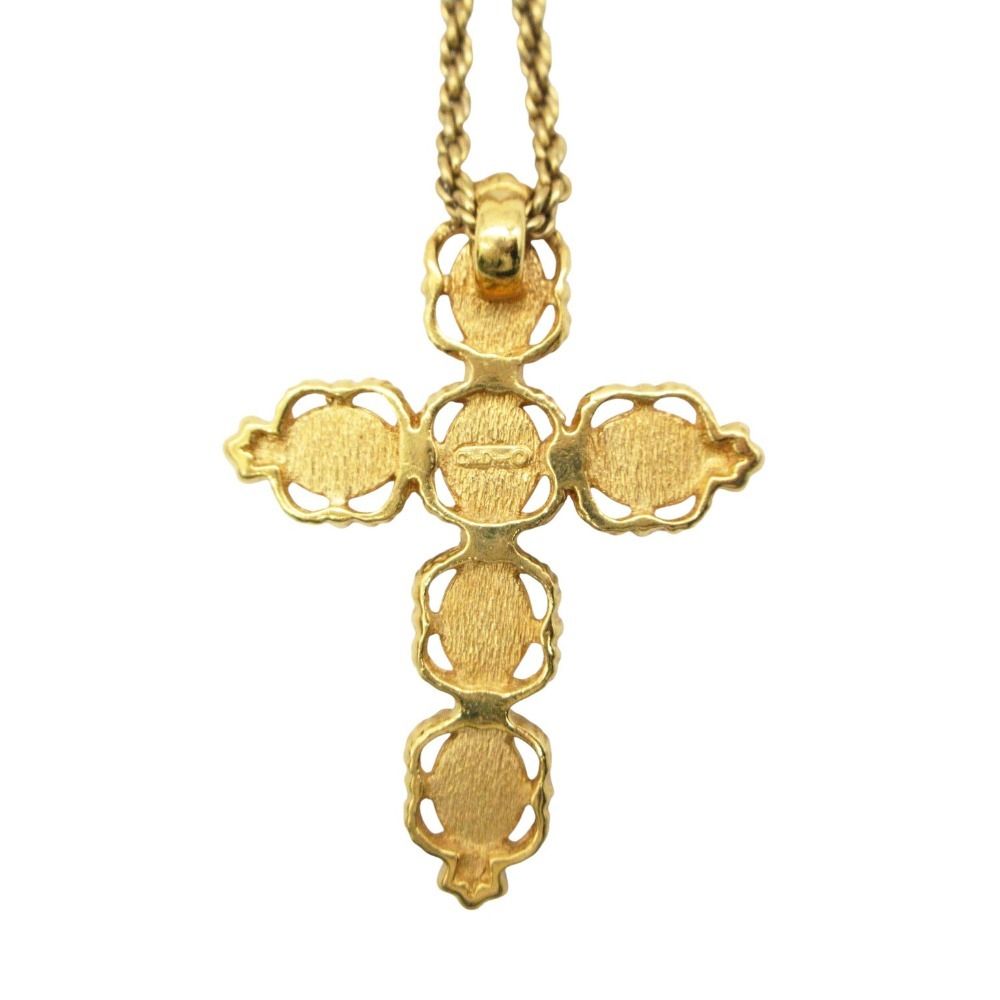 Dior Dio Necklace Color Strike Cross Pendant Longchain Gold — view 3
