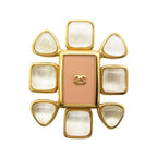 Chanel Bro Gripoix Color Strike CC Logo Pink Brooch