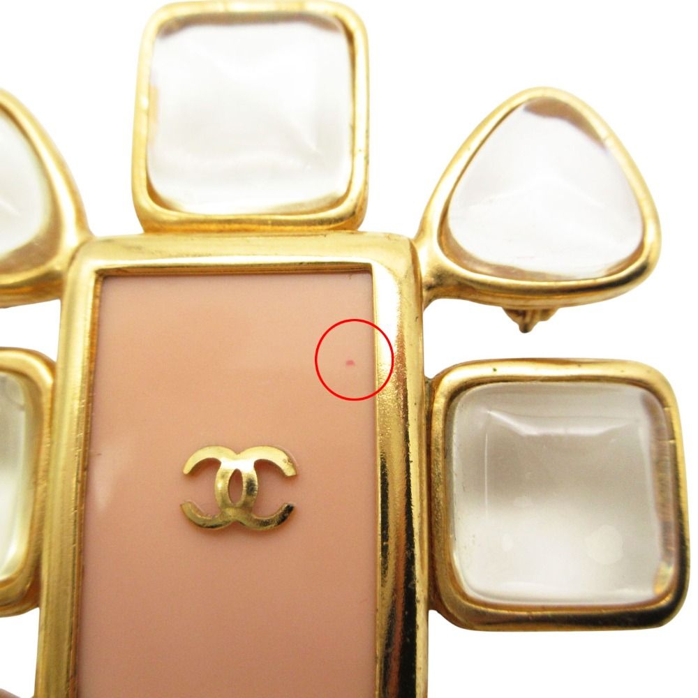 Chanel Bro Gripoix Color Strike CC Logo Pink Brooch — view 8