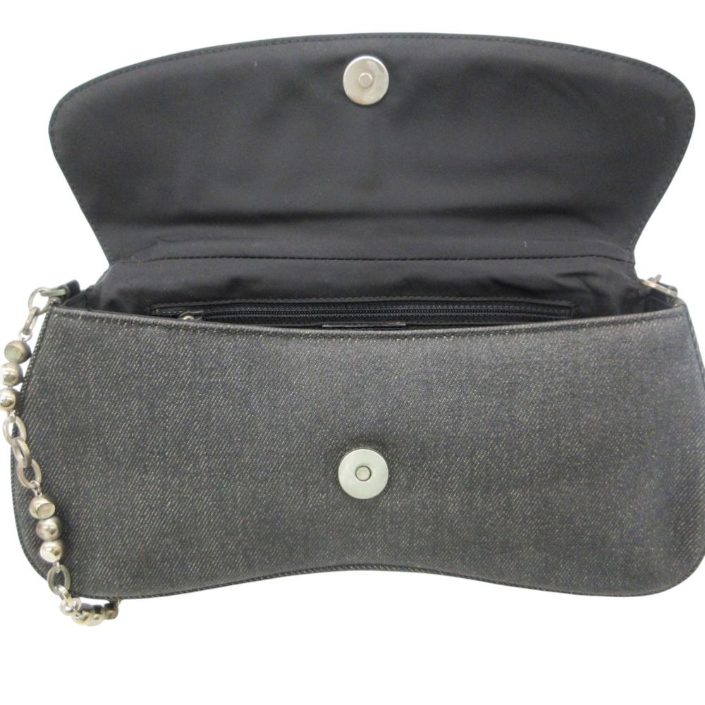 Dior Shoulder Bag Cannage Chain Perforated Leather Denim Black — view 7