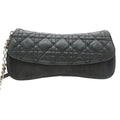 Dior Shoulder Bag Cannage Chain Perforated Leather Denim Black