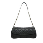 Dior Shoulder Bag Cannage Chain Perforated Leather Denim Black — view 2