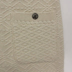 Chanel Dress Cashmere Knit Sleeveless Tweed Contrast Line CC Logo Button Ivory — view 6