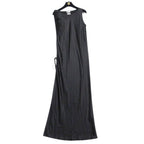 Chanel Dress Long Silk Layer CC Logo Button Black — view 6