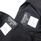 Chanel Dress Long Silk Layer CC Logo Button Black — view 7