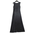 Chanel Dress Long Silk Layer CC Logo Button Black — view 5