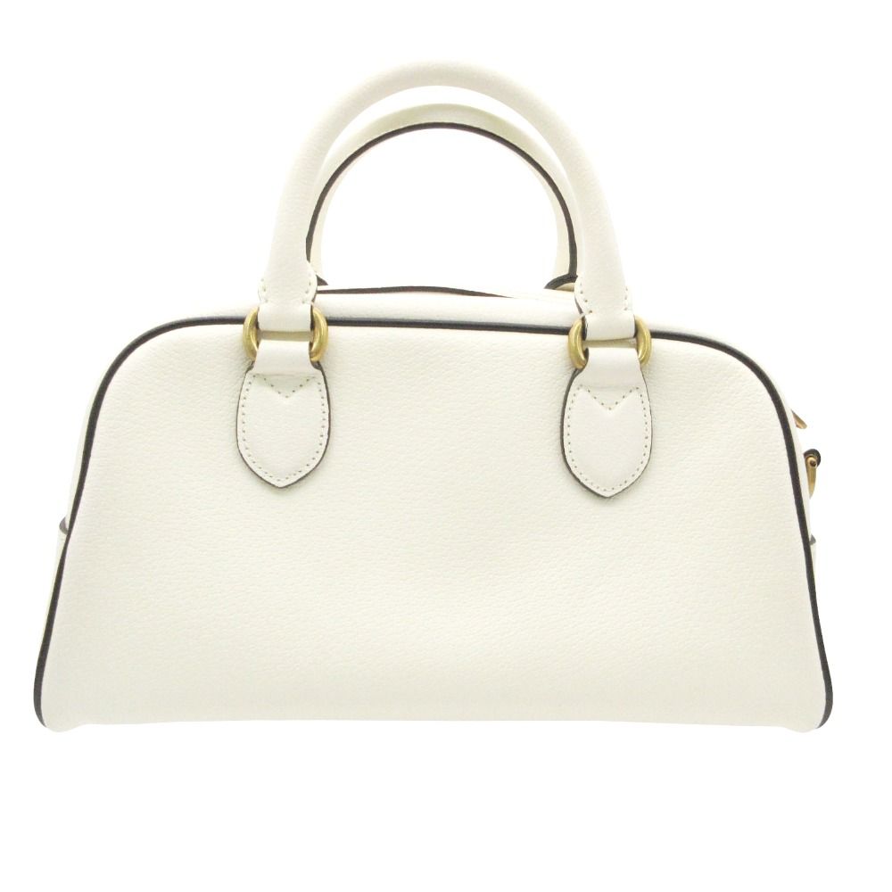 Gucci Adidas Mini Boston Bag Mini Duffle 2-Way Sherry Line Leather Purse White — view 3