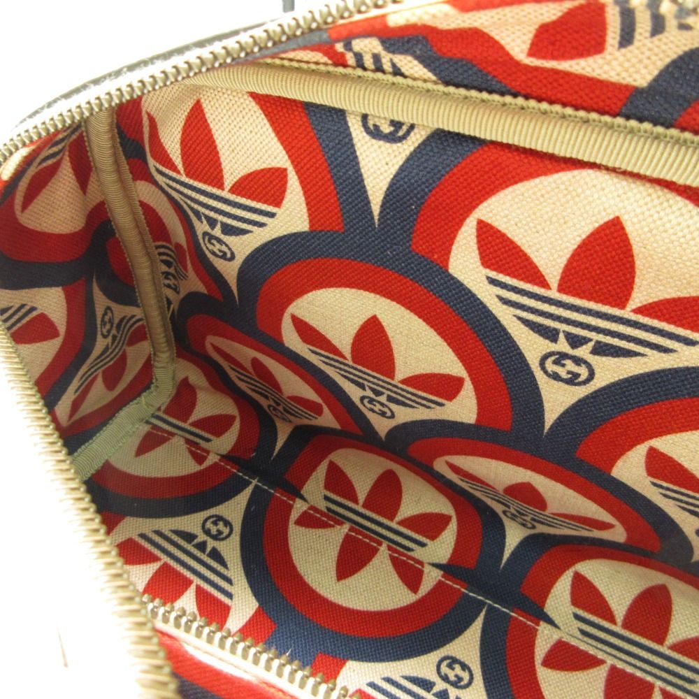 Gucci Adidas Mini Boston Bag Mini Duffle 2-Way Sherry Line Leather Purse White — view 8