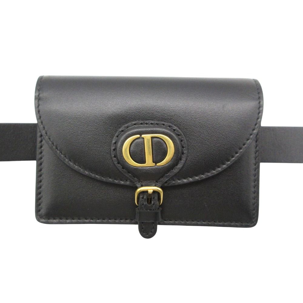 Dior Dio Waist Bag Leather Pouch Belt Logo Black — view 3