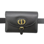 Dior Dio Waist Bag Leather Pouch Belt Logo Black — view 3
