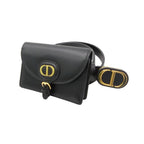 Dior Dio Waist Bag Leather Pouch Belt Logo Black