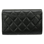Chanel Trifold Wallet Classic Flap Quilted Black Gold — view 2