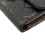 Chanel Trifold Wallet Classic Flap Quilted Black Gold — view 6
