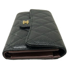Chanel Trifold Wallet Classic Flap Quilted Black Gold — view 9