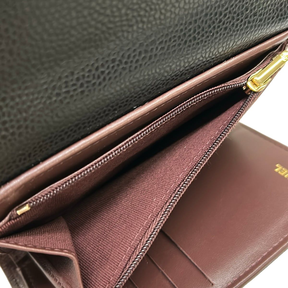Chanel Trifold Wallet Classic Flap Quilted Black Gold — view 4