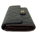 Chanel Trifold Wallet Classic Flap Quilted Black Gold — view 8