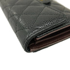 Chanel Trifold Wallet Classic Flap Quilted Black Gold — view 7