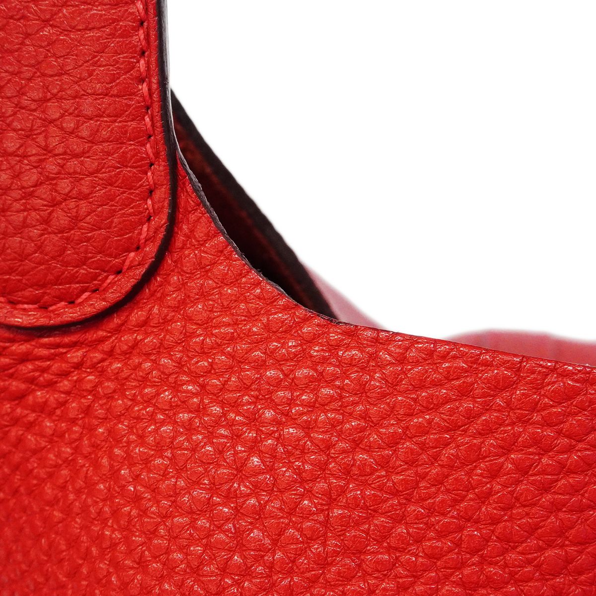 Hermes Handbag Picotin Lock GM Taurillon Clemence Rouge Casac Silver — view 8