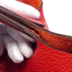 Hermes Handbag Picotin Lock GM Taurillon Clemence Rouge Casac Silver — view 6