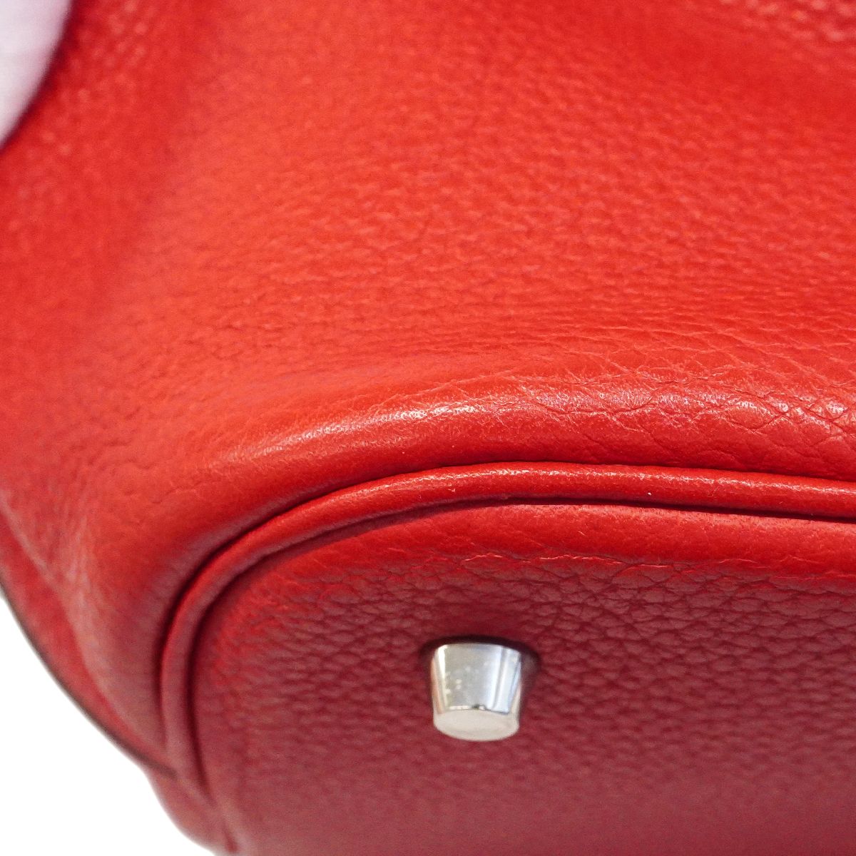 Hermes Handbag Picotin Lock GM Taurillon Clemence Rouge Casac Silver — view 7