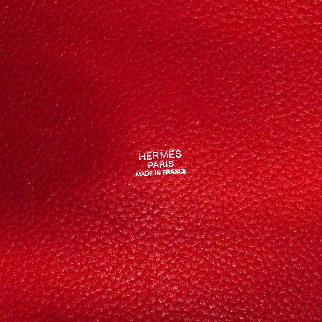 Hermes Handbag Picotin Lock GM Taurillon Clemence Rouge Casac Silver — view 5