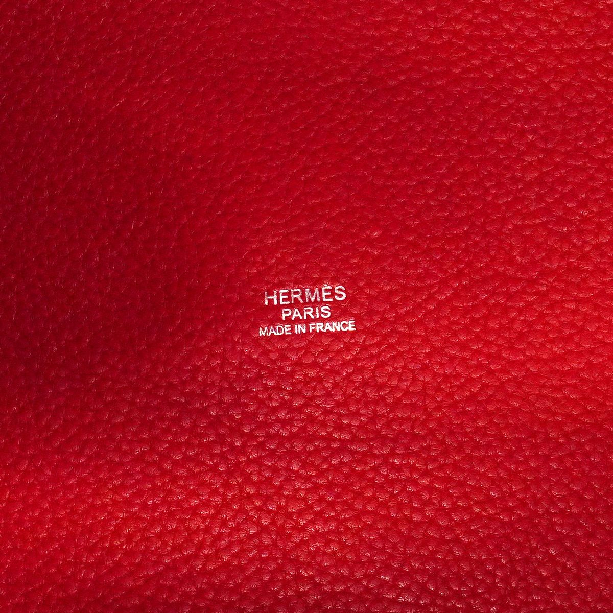 Hermes Handbag Picotin Lock GM Taurillon Clemence Rouge Casac Silver — view 5