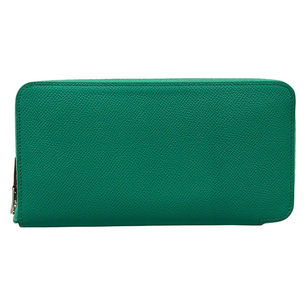 Hermes Wallet Azap Long Silk in Vert Jade Zip Around Silver