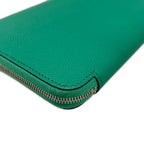 Hermes Wallet Azap Long Silk in Vert Jade Zip Around Silver — view 6