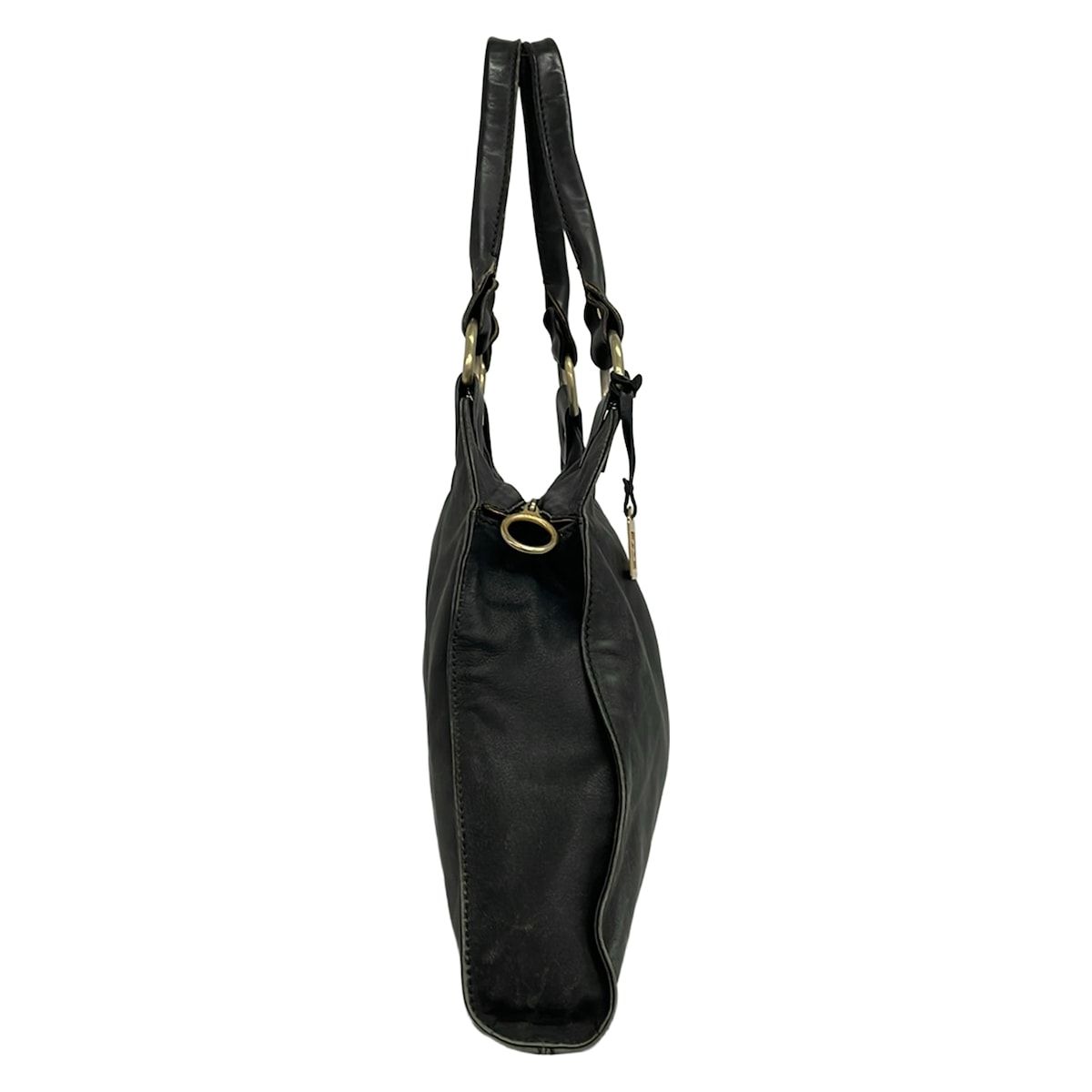 Fendi Shoulder Bag Diavolo Trapezio Black Leather — view 2