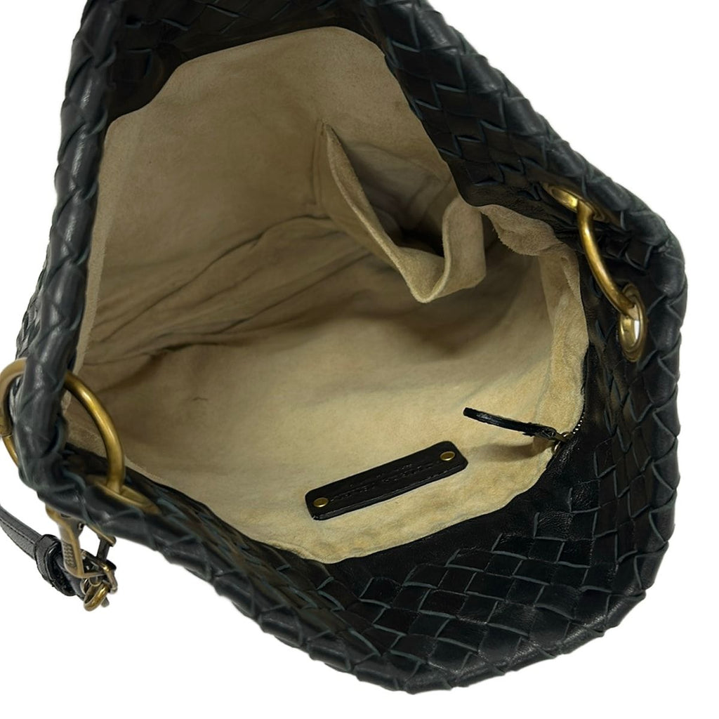 Bottega Veneta Shoulder Bag Intrecciato Black Crossbody Removable Strap Leather — view 7