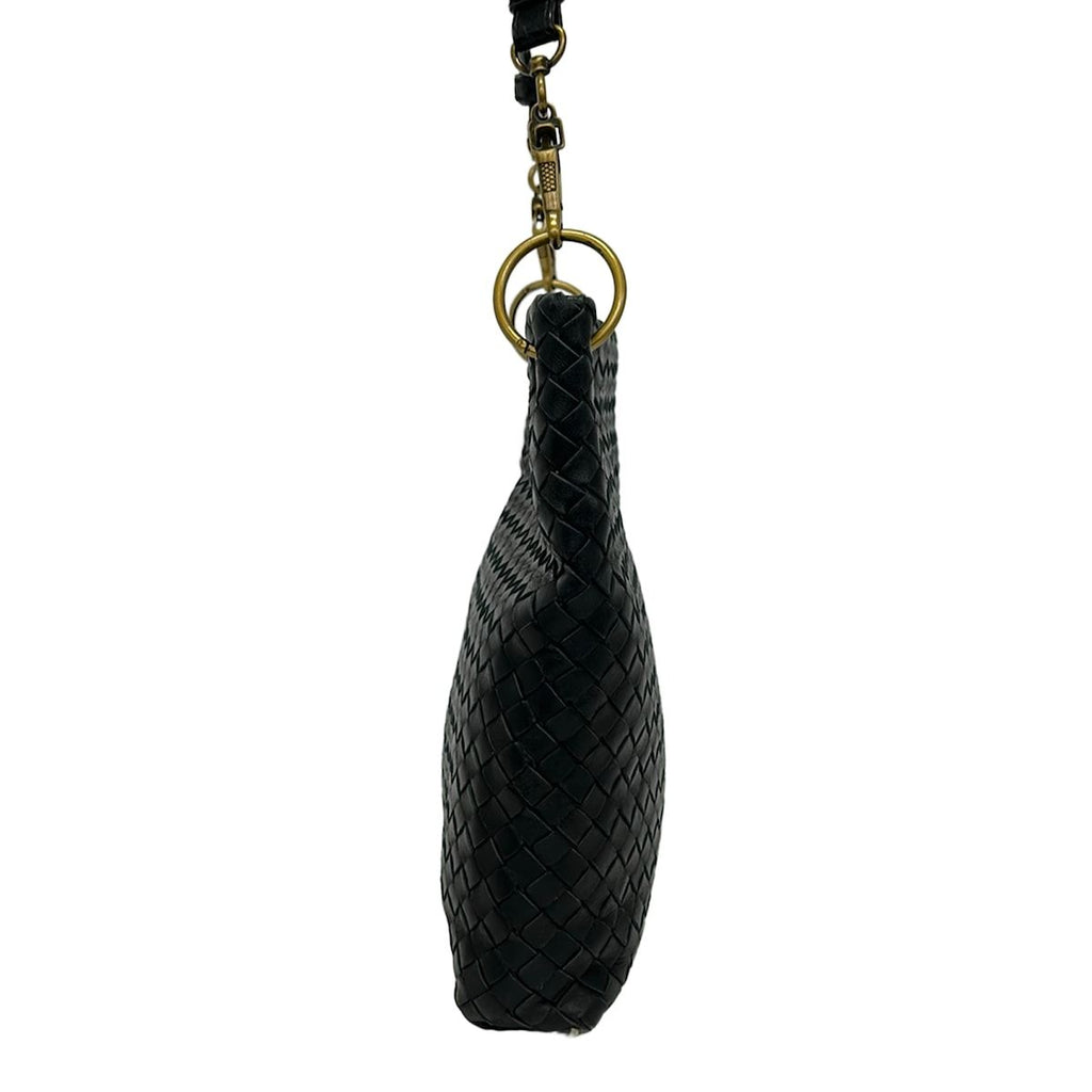 Bottega Veneta Shoulder Bag Intrecciato Black Crossbody Removable Strap Leather — view 3